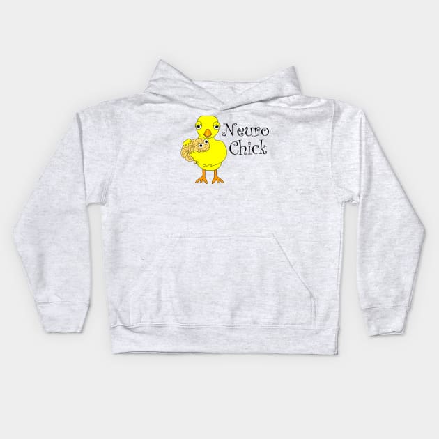 Neuro Chick Text Kids Hoodie by Barthol Graphics